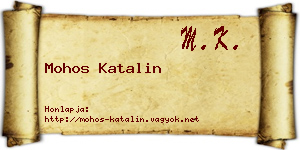 Mohos Katalin névjegykártya